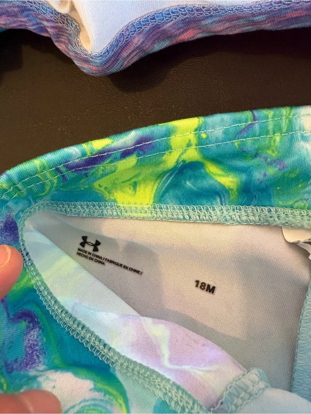 Under Armour & Nike Girls' 18 mo. Leggings in Teal/Yellow Swirl & Hot Pink Ombre
